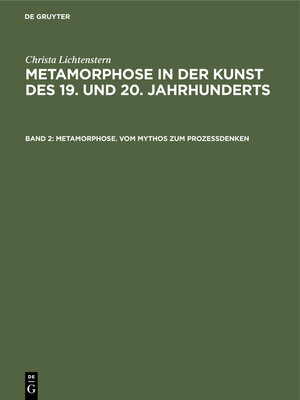 cover image of Metamorphose. Vom Mythos zum Prozeßdenken
